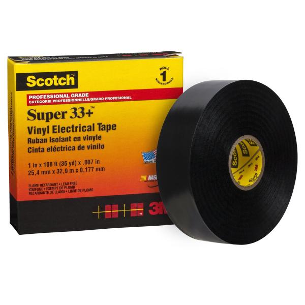 Scotch® Super 33+ Vinyl Elektro-Isolierband, Schwarz, 25 mm x 33 m, 0.18 mm
