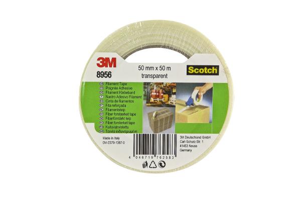 Scotch® Universelles Filamentklebeband 8956, Transparent, 50 mm x 50 m, 0.131 mm, einzelverpackt