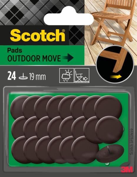 Scotch® Verschiebe-Pads für den Außenbereich zum Annageln SP83N99, braun, Ø 19 mm, 24/Packung