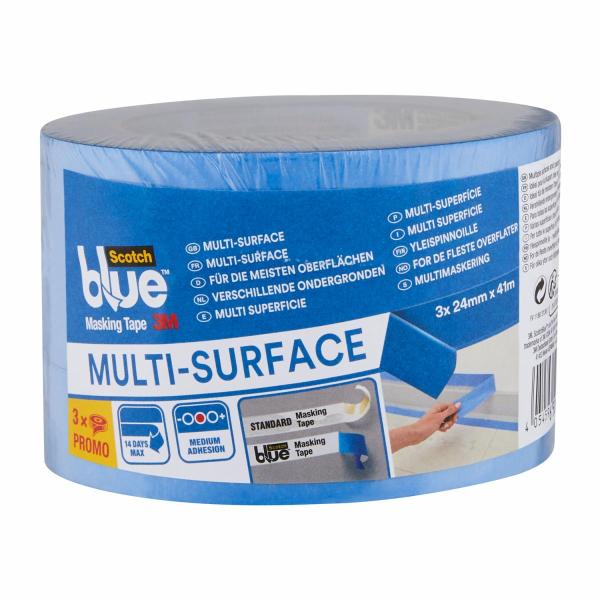 ScotchBlue™ Malerabdeckband  "Multi-Surface" 2090,  24mm x 41m, 3 Rollen je Pack