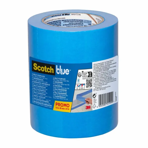 ScotchBlue™ Malerabdeckband „Multi-Surface“, 48 mm x 41 m, 3 Rollen/Packung, 100% PEFC, SGSCH-PEFC-COC-110078