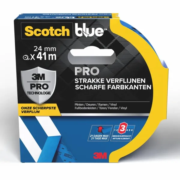 ScotchBlue™ PRO Abdeckband für scharfe Kanten, 24 mm x 41 m, 1 Rolle/Packung, 100% PEFC, SGSCH-PEFC-COC-110078