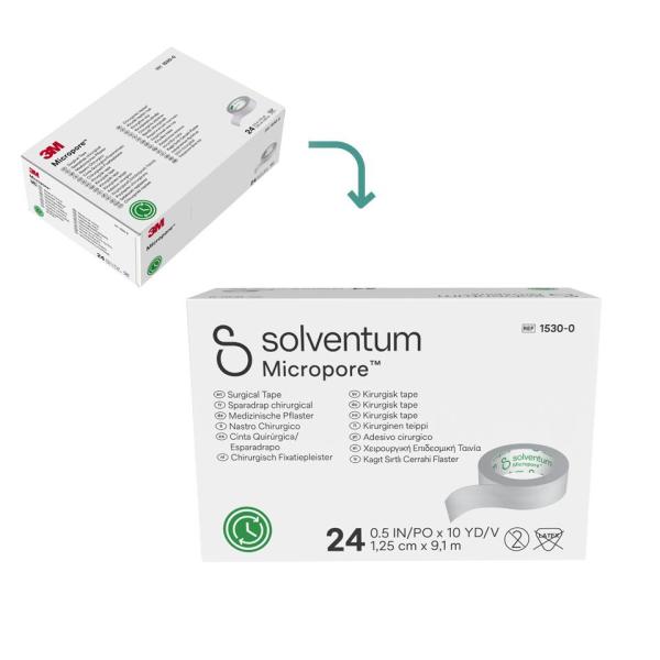 Solventum™ Micropore™ Medizinische pflaster, 1530-1, 2,5 cm x 9,1 m (1 in x 10 yd), 12/CAR