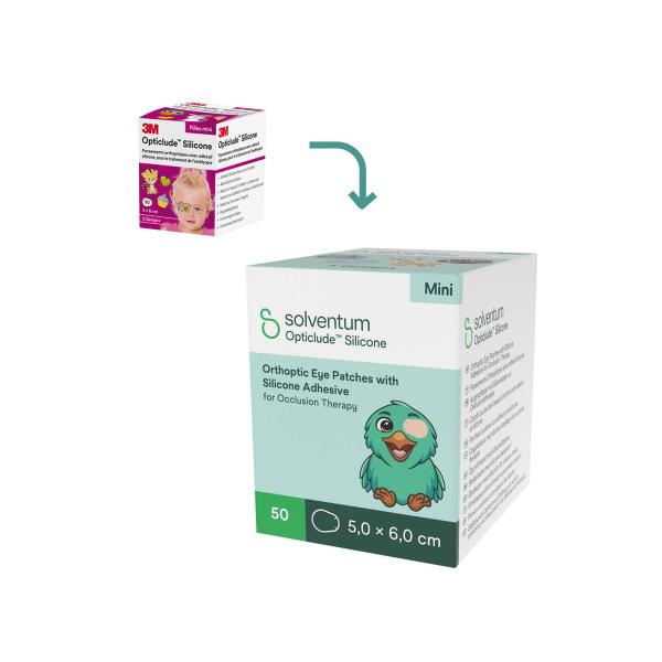 Solventum™ Opticlude™ Silicone Augenpflaster mit Silikonkleber zur Okklusionstherapie, 2739 DB 100, Maxi, 5,7 cm x 8 cm, 100 Stück