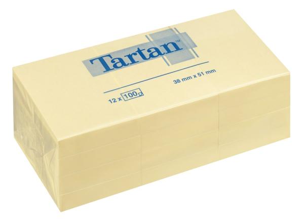 Tartan™ Notes 005138, 51 x 38 mm, gelb, 12 Blöcke à 100 Blatt