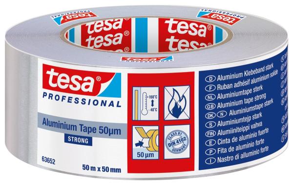 tesa® 63652 Alu, 50m x 50mm, silber-matt
