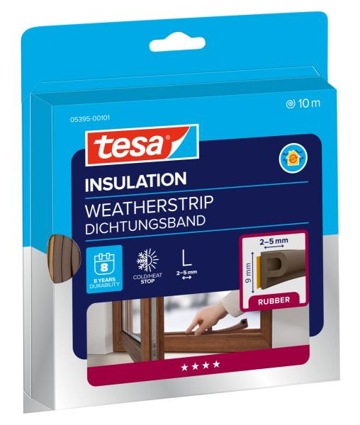 tesamoll® 5395 CLASSIC, P-Profil, 10m x 9mm x 5,5mm, braun