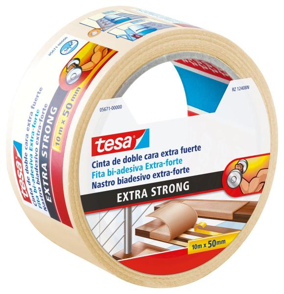 tesa® 5671 Verlegeband, extra stark klebend, 10m x 50mm, weiss-transluzent