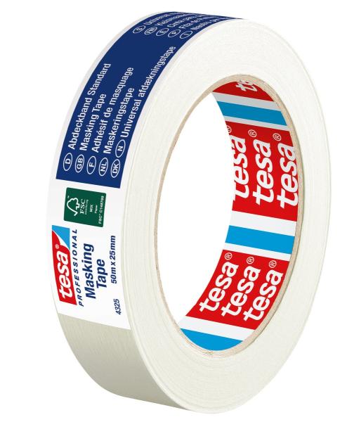 tesa® 4325 Paper Masking, 50m x 25mm, chamois