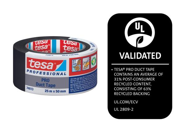 tesa® 74613 ECO PRO Gewebeband 25m x 50mm, schwarz