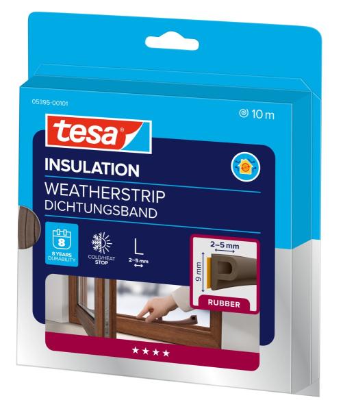 tesamoll® 5395 CLASSIC, P-Profil, 10m x 9mm x 5,5mm, braun