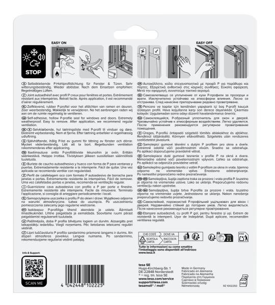 tesamoll® 5395 CLASSIC, P-Profil, 10m x 9mm x 5,5mm, braun