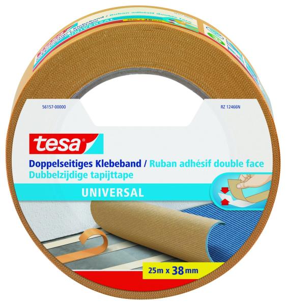 tesa® Doppelseitiges Klebeband universal, 25m x 38mm, farblos