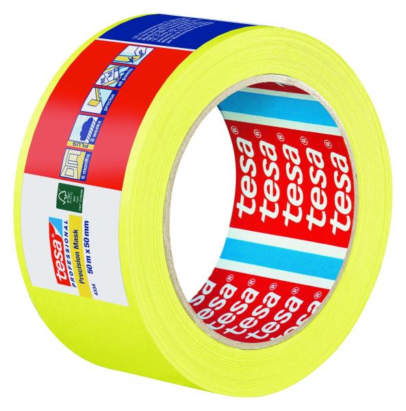 tesa® Professional 4334 Präzisionskrepp® PLUS, 50m x 50mm, gelb