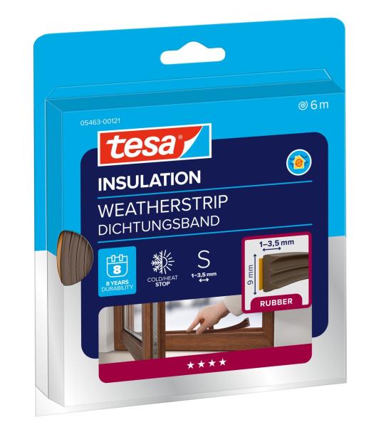 tesamoll® 5463 CLASSIC, E-Profil, 6m x 9mm x 4mm, braun