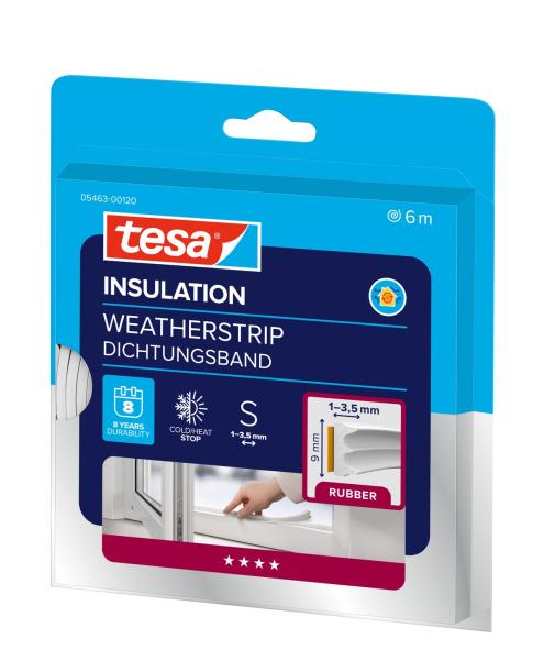 tesamoll® 5463 CLASSIC, E-Profil, 6m x 9mm x 4mm, weiß