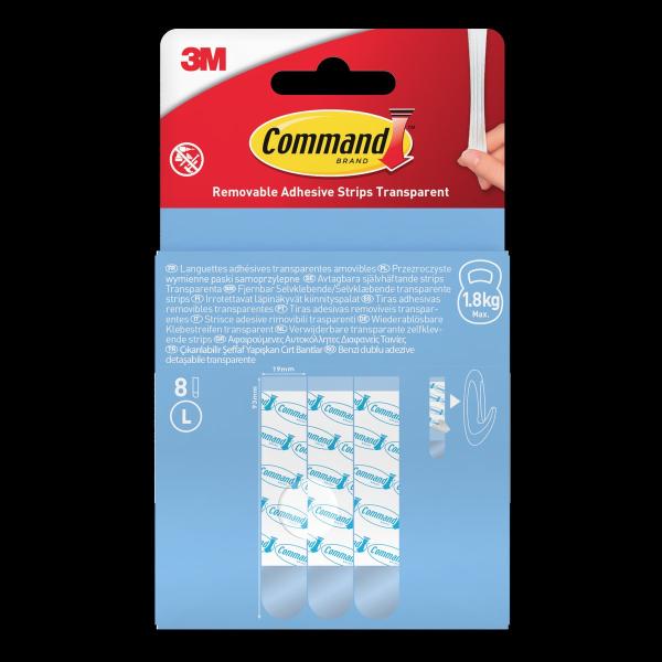 Wiederablösbare Command™ Strips 17023CLR-8-EU, transparent, Groß, 8 Strips