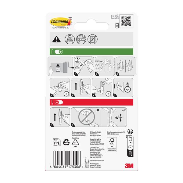 Wiederablösbare Command™ Universal-Strips 17021-8-EU, Medium, 8 Strips