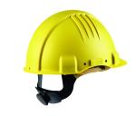 3M™ Hochtemperatur-Schutzhelm, Ratschenverschluss, nicht belüftet, dielektrisch 1000 V, Lederschweißband, Gelb, G3501M-GU