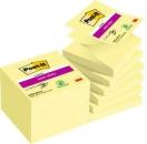 Post-it® Super Sticky Z-Notes, Gelb, 76 mm x 76 mm, 12 Blöcke á 90 Blatt, 100% PEFC SGSCH-PEFC-COC-110078