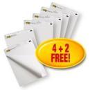 Post-it® Super Sticky selbsthaftendes Meeting Chart/Flipchart 559VP, Weiß, 63.5 cm x 76.2 cm, Promotion, 4 Blöcke + 2 Gratis/Packung, 100% PEFC SGSCH-PEFC-COC-110078
