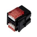 3M™ 37106-3101-0W0 FL 100, Mini Clamp II, Stiftstecker für die Kabelmontage, 06-polig, 24-26 AWG, 0,20 µm Au, Schwarz/Rot