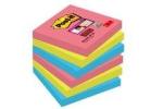 Post-it® Super Sticky Notes, BORA BORA Collection, 6 Blöcke, 76 x 76 mm, 100% PEFC SGSCH-PEFC-COC-110078