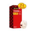 Scotch® Crystal Klebeband, transparent, Vorteilspack, 8 Rollen, 19 mm x 33 m