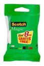 Scotch® Magic™ Unsichtbares Klebeband, 19 mm x 25 m, 1 Rolle + 8 m GRATIS