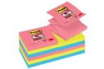 Post-it® Super Sticky Z-Notes R33012SJ, 12 Blöcke à 90 Blatt, Bora Bora Collection, 76 x 76 mm