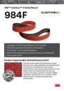 3M™ Cubitron™ II Gewebeschleifband 947A, 10 mm x 3500 mm, 120+, S-Verschluss