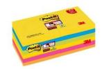 Post-it® Super Sticky Notes, Miami Collection, 76 mm x 76 mm, Promotion, 90 Blatt/Block, 9 Blöcke + 3 Gratis/Packung, 100% PEFC SGSCH-PEFC-COC-110078