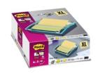 Post-it® Z-Notes Dispenser XL, Schwarz + Post-it® Super Sticky Z-Notes Im Großformat, Gelb, Liniert, 101 mm x 101 mm, 90 Blatt/Block, 1 Block/Packung