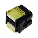 3M™ 37108-3122-0W0 FL 100, Mini Clamp II, Stiftstecker für die Kabelmontage, 08-polig, 24-26 AWG, 0,20 µm Au, Schwarz/Gelb