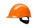 3M™ Schutzhelm, Uvicator, Ratschenverschluss, nicht belüftet, dielektrisch 1000 V, Lederschweißband, Orange, G3001MUV100V-OR