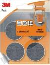 3M™ Ultra resistant felt pads with rounded edges 4 Pads Grey & white 34 mm