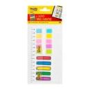 Post-it® Index Mini 683684LP, 11,9 x 43,2 mm, diverse Farben, 2 x 5x20 Haftstreifen im Etui, 1 Lineal