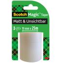 Scotch® Magic™ Unsichtbares Klebeband 8-1925R3, Nachfüllpackung, 19 mm x 25 m, 3 Rollen