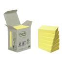 Post-it® Recycling Notes, Gelb, 38 mm x 51 mm, 100 Blatt/Block, 6 Blöcke/Packung, 100% PEFC Recycled SGSCH-PEFC-COC-110078