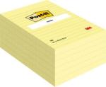 Post-it® Notes im Großformat, Gelb, Liniert, 101 mm x 152 mm, 100 Blatt/Block, 6 Blöcke/Packung, 100% PEFC SGSCH-PEFC-COC-110078
