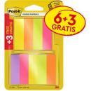 Post-it® Page Marker, Verschiedene Farben, 15 mm x 50 mm, Promotion, 100 Blatt/Block, 6 Blöcke + 3 Gratis/Packung, 100% PEFC SGSCH-PEFC-COC-110078