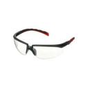 3M™ Solus™ Serie 2000, S2001SGAF-RED, grau/rote Bügel, Scotchgard™ Anti-Fog-Beschichtung, transparente Anti-Fog-Antikratz-Scheibe, 20 pro Packung