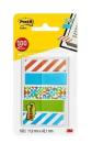Post-it® Index Mini 684-GEO5, 5 x 20 durchgefärbte Haftstreifen im Etui, Geo Collection, 11,9 x 43,2 mm