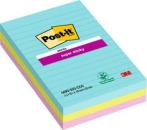 Post-it® Super Sticky Notes im Großformat, Cosmic Collection, Liniert, 101 mm x 152 mm, 90 Blatt/Block, 3 Blöcke/Packung, 100% PEFC SGSCH-PEFC-COC-110078