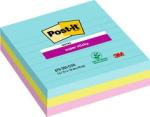 Post-it® Super Sticky Notes im Großformat, Cosmic Collection, Liniert, 101 mm x 101 mm, 70 Blatt/Block, 3 Blöcke/Packung, 100% PEFC SGSCH-PEFC-COC-110078