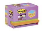 Post-it® Super Sticky Notes, Verschiedene Farben, 47.6 mm x 47.6 mm, 90 Blatt/Block, 16 Blöcke/Packung, 100% PEFC SGSCH-PEFC-COC-110078