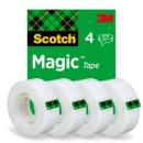 Scotch® Magic™ Unsichtbares Klebeband 8-1933-4S, 19 mm × 33 m, 4 Rollen/Packung
