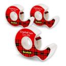 Scotch® Crystal Transparentes Klebeband, 19 mm × 25 m, 3 Handabroller mit Rollen/Packung