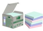 Post-it® Recycling Notes, Verschiedene Farben, 76 mm x 76 mm, 100 Blatt/Block, 6 Blöcke/Packung, 100% PEFC Recycled SGSCH-PEFC-COC-110078