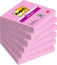 Post-it® Super Sticky Notes, Pink, 76 mm x 76 mm, 90 Blatt/Block, 6 Blöcke/Packung, 100% PEFC SGSCH-PEFC-COC-110078